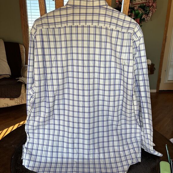 ENRO Non-Iron Dress Shirt Long Sleeve Button Up SIZE XL NEW TAGS PURPLE PLAID - Picture 5 of 6